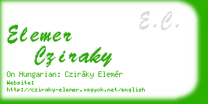 elemer cziraky business card