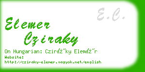 elemer cziraky business card